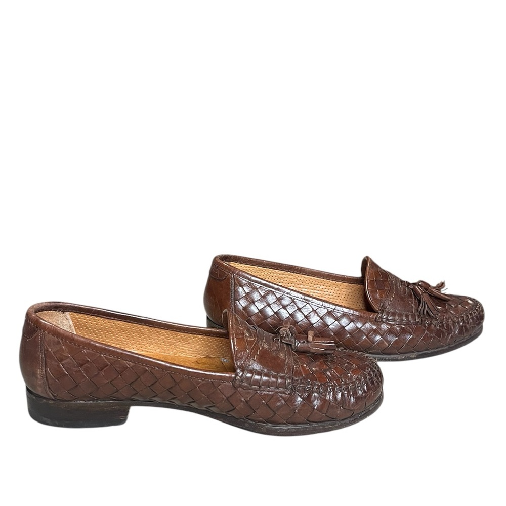 Allen Edmonds Tobago Brown Woven Leather Loafers